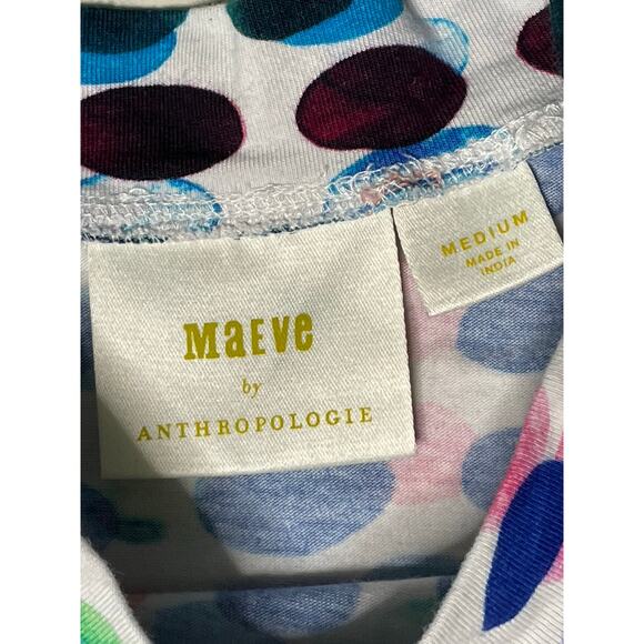 Anthropologie Maeve Disco Rainbow Polka Dot Top Medium - Picture 5 of 9